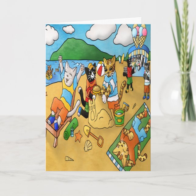 Tarjeta Cascos de playa de verano (Anverso)