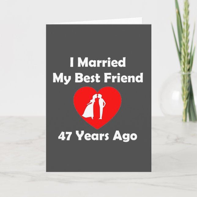 Tarjeta Casé a mi mejor amigo hace 47 años (Anverso)