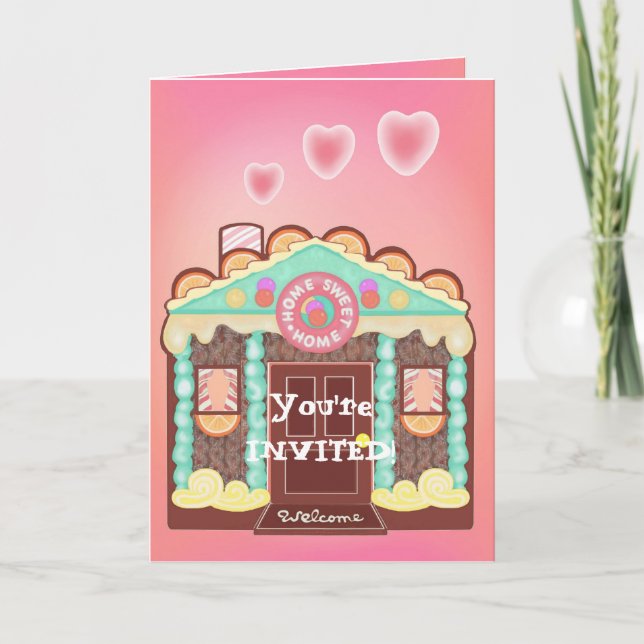 Tarjeta casera dulce casera (de la invitación) (Anverso)