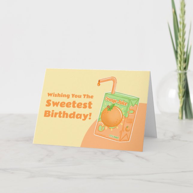 Tarjeta Casilla de jugo naranja Cumpleaños (Anverso)