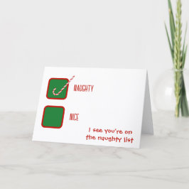 Tarjeta Casillas de humor navideño travieso o bueno