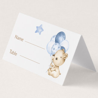 Tarjeta Casillas de mesa Baby Shower Baby Bear Baby Boy