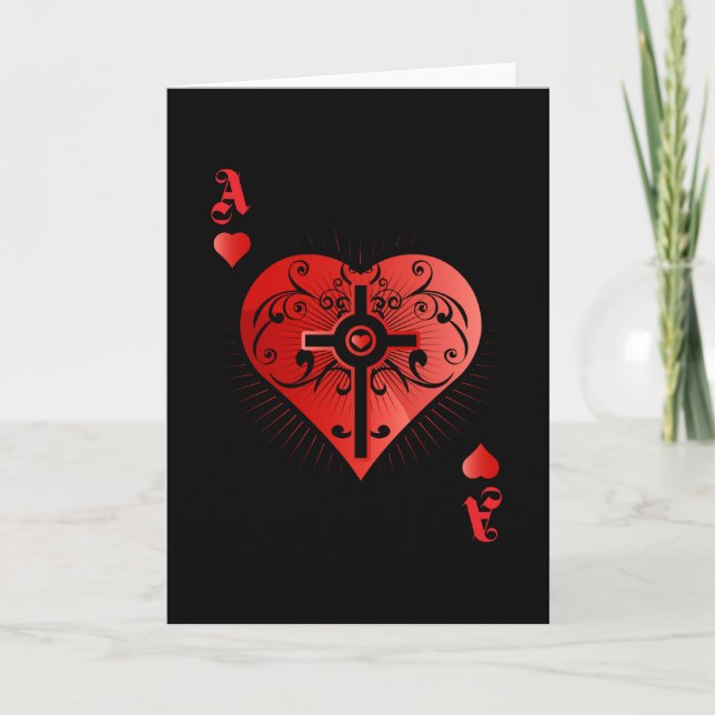 Tarjeta Casino Heart Poker Ace (Anverso)