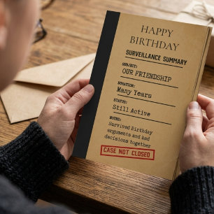 Tarjeta Caso de crimen de cumpleaños – Caso No Cerrado