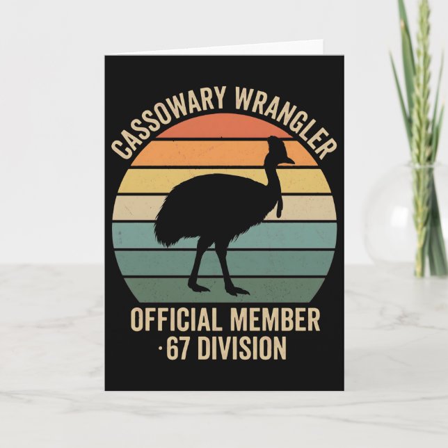 Tarjeta Cassowary Keeper funny Retro bird lover (Anverso)