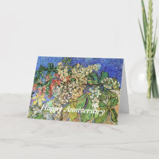 Tarjeta Castaños en flor Ramas, Van Gogh.