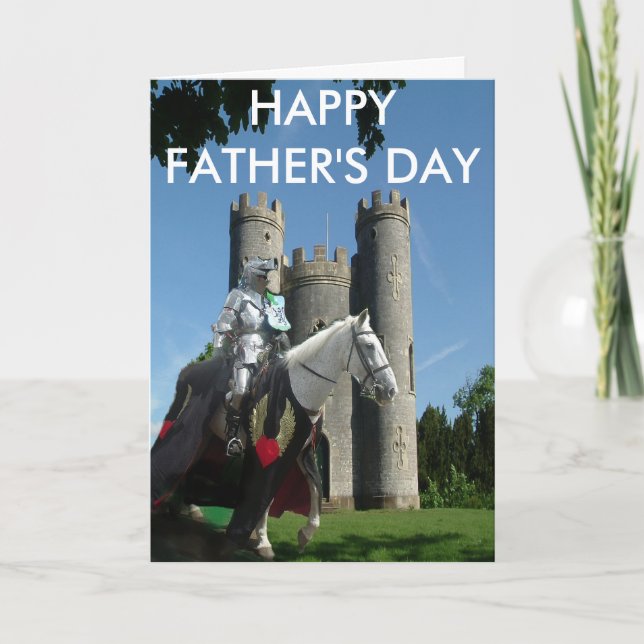 Tarjeta Castillo Blaise y caballero - FELIZ DÍA DEL PADRE (Anverso)