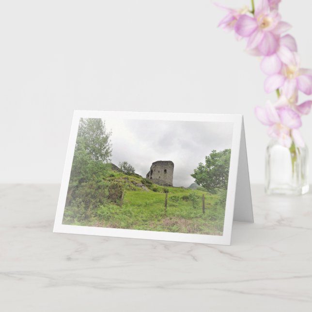 Tarjeta Castillo de Dolbadarn, Gales del Norte (Orquídea)