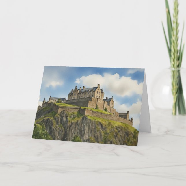 Tarjeta Castillo de Edimburgo Watercolor Escocia (Anverso)