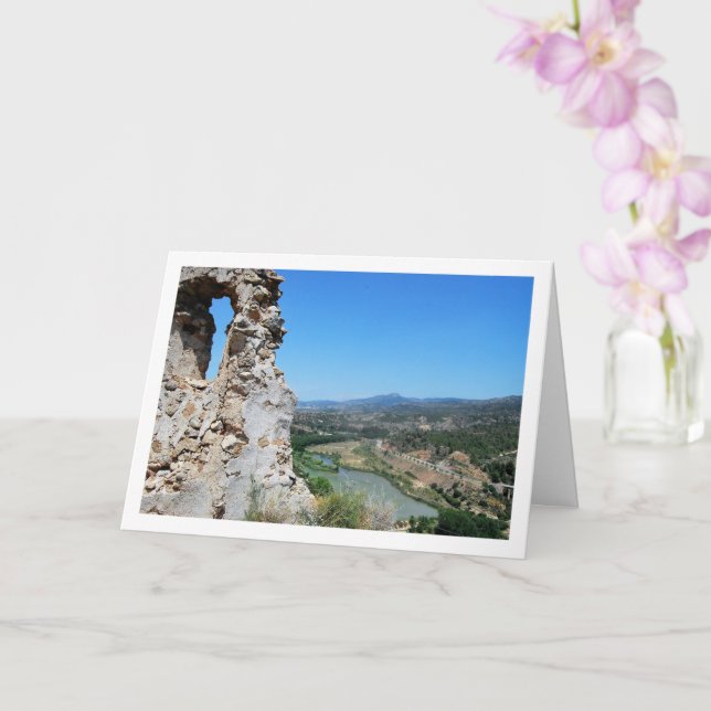 Tarjeta Castillo del Domeño Viejo, Valencia, España (Orquídea)