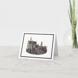 Tarjeta Castillo Neuschwanstein Arte Histórico Blanco y Ne