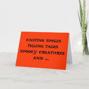 TARJETA CASTING SPELL ROMANTICALMENTE EN HALLOWEEN