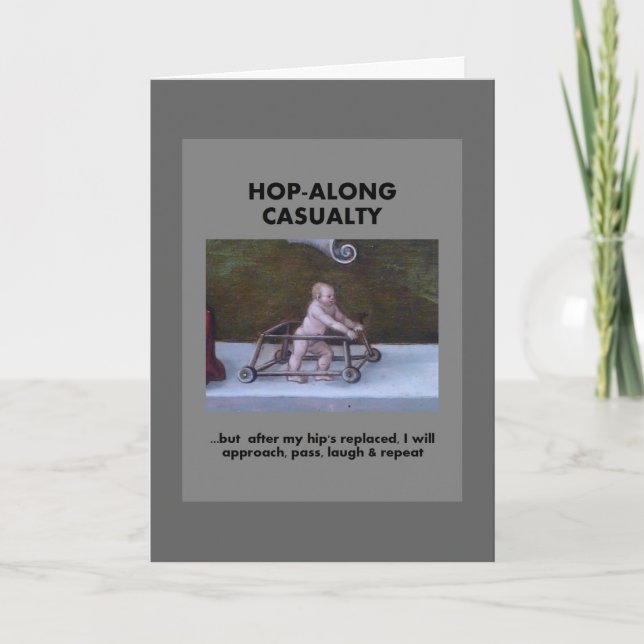 Tarjeta Casualidad de Hop-Along - Espere a que mi Hip Reem (Anverso)