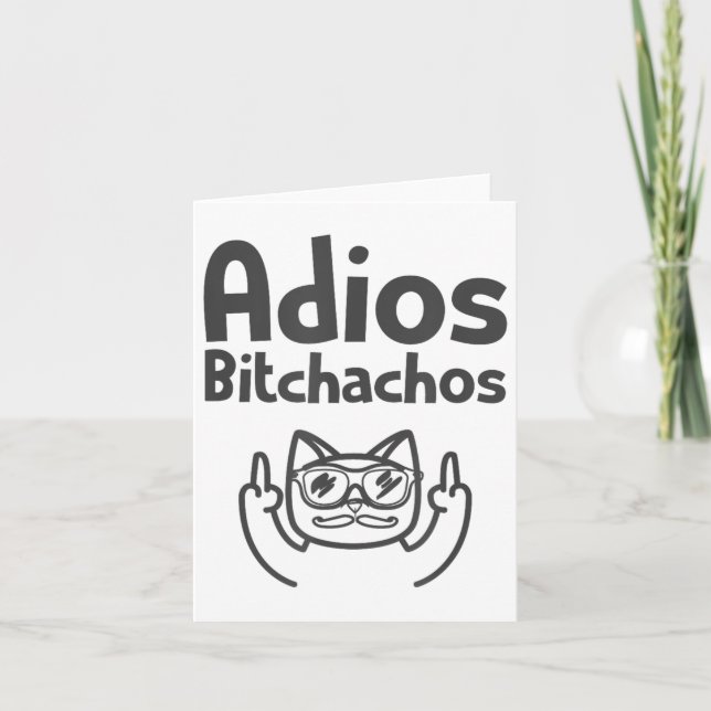 Tarjeta Cat Adios Achos Swea Cinco De Mayo Dedo Medio _ (Anverso)