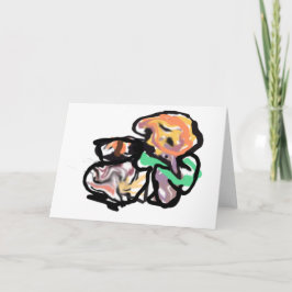 Tarjeta Cat and flowers  fun