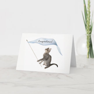 Tarjeta Cat Banner Congratulations Card