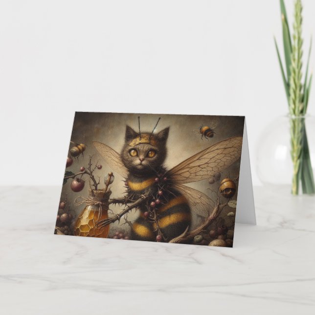 Tarjeta Cat Bee Fairy Dark Fantasy (Anverso)