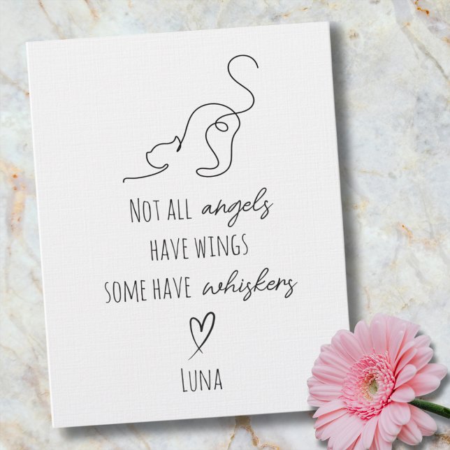 Tarjeta Cat Bereavement Sympathy Card with Cat Name (cat sympathy)