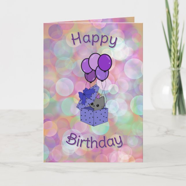 Tarjeta cat birthday card (Anverso)