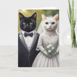 Tarjeta Cat Bride y Groom