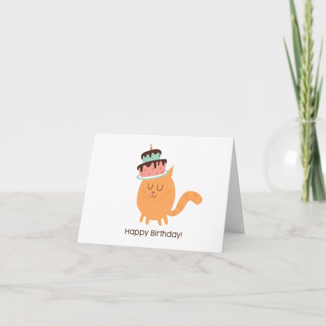 TARJETA CAT CAKE BIRTHDAY (Anverso)