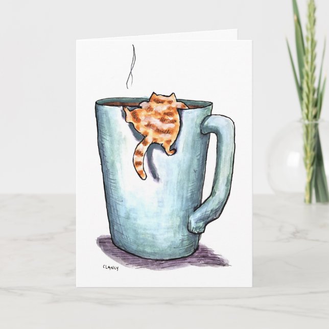 Tarjeta Cat Comforts Get Well Card (Anverso)