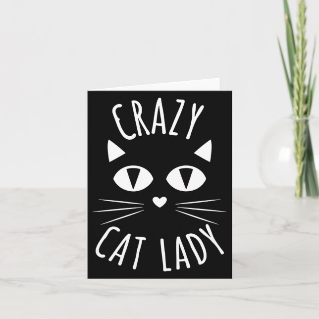 Tarjeta Cat Crazy Cat Lady Funny Cat Lover Mother's Day Bi (Anverso)
