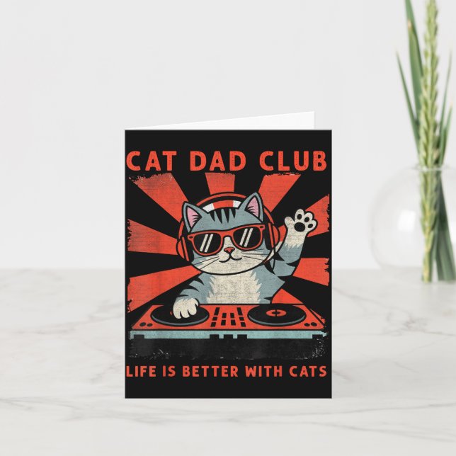 Tarjeta Cat Dad Club, Life Is Better With Cats, Cat Dad Fu (Anverso)