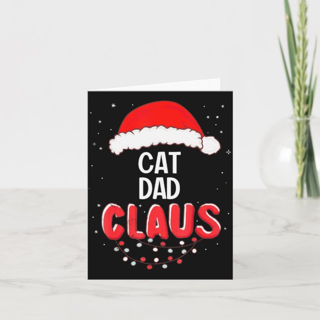 Tarjeta Cat Dad Santa Claus Christmas Matching Costume For (Anverso)