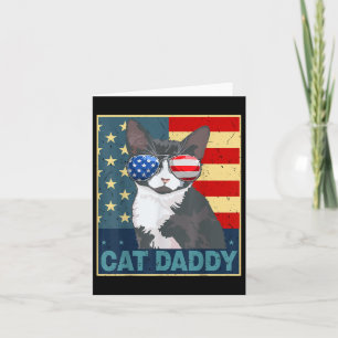 Tarjeta Cat Daddy American Flag 4 de julio Día del Padre G