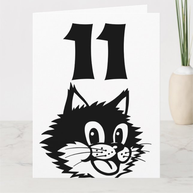 TARJETA CAT DE CUMPLEAÑOS DE 11 AÑOS (Anverso)