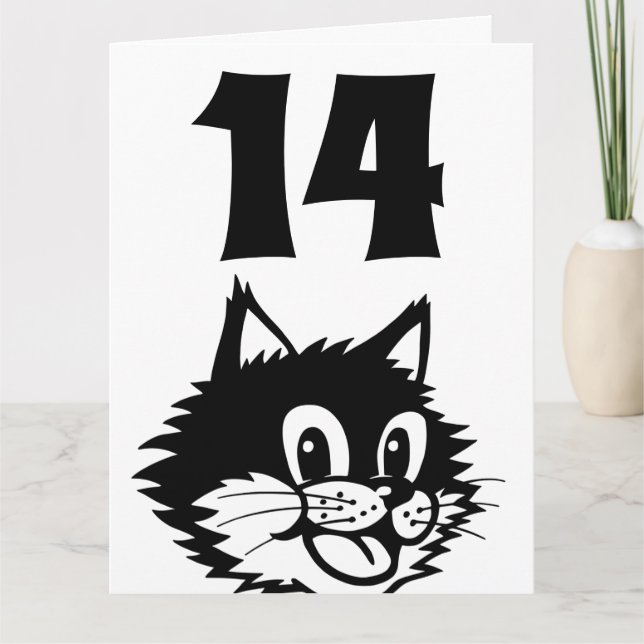 TARJETA CAT DE CUMPLEAÑOS DE 14 AÑOS (Anverso)