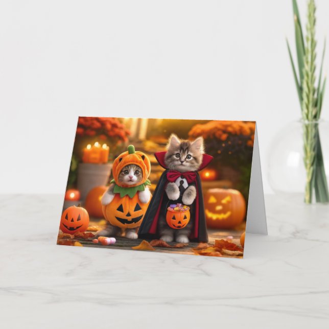 Tarjeta Cat Halloween, tarjeta Cat Halloween (Anverso)