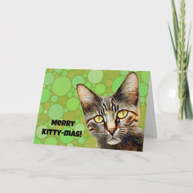 Tarjeta Cat Kitty Kitty-mas Navidades Cute Card (Anverso)