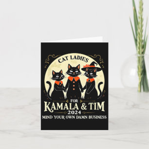 Tarjeta Cat Ladies Para Kamala Y Tim 2024 Vintage Usa Ele