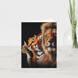 Tarjeta Cat, Leopard, Tiger y Lion Blank