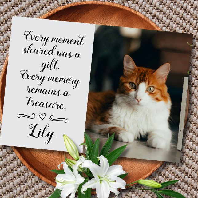 Tarjeta Cat Loss Sympathy Card Personalized Photo Pet Name (Cat Sympathy Card)