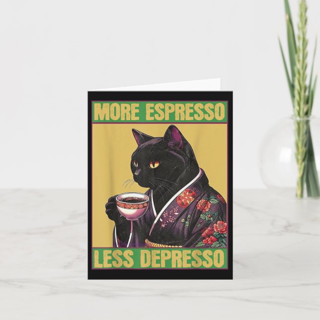 Tarjeta Cat Más Espresso Menos Depresso (Anverso)