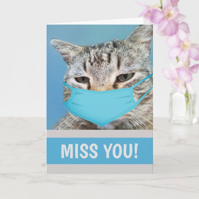 Tarjeta Cat Miss You A Mucho (Orquídea)