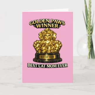 Tarjeta Cat Mom Mother’s Day Card – Golden Paws Winner Bes