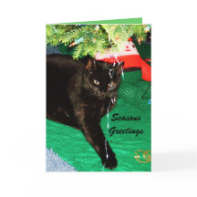 Tarjeta CAT NEGRA para navidades