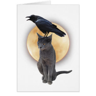 Tarjeta Cat Raven Moon