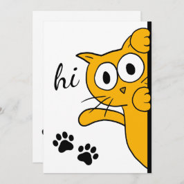 Tarjeta Cat Saying Hi Hello Personalizado Texto plano