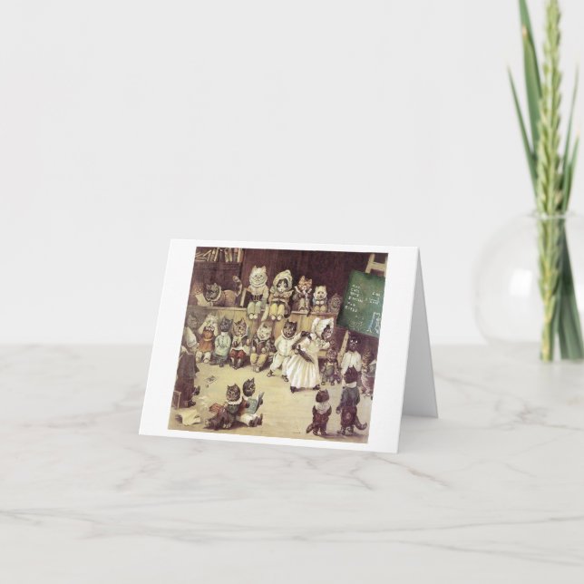 Tarjeta Cat School, por Louis Wain Note Card (Anverso)