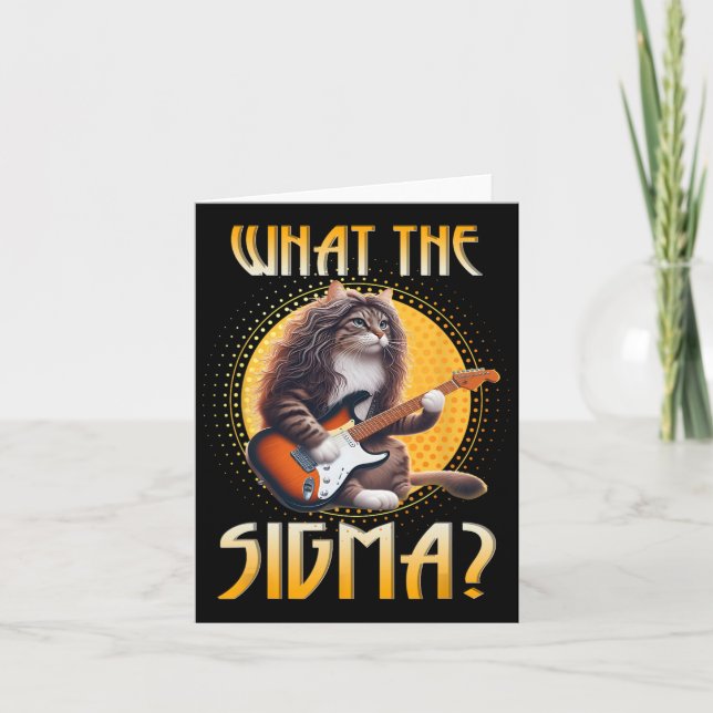 Tarjeta Cat Sigma Shirt Funny Sigma Brainrot Meme Rizz Sig (Anverso)