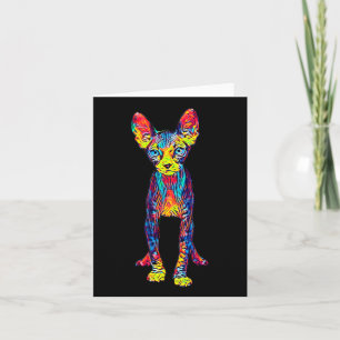 Tarjeta Cat Sphynx Graciosos Regalos De Amante De Gatos Pa