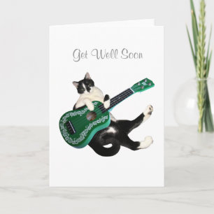 Tarjeta Cat Ukulele se pone bien