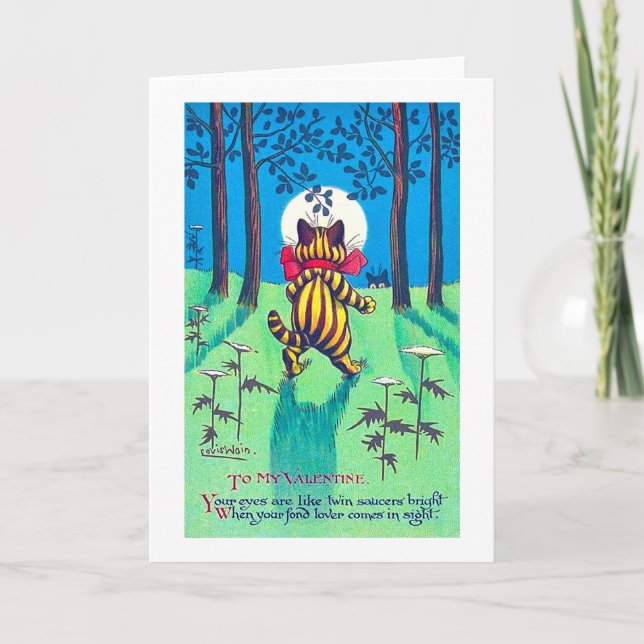 Tarjeta Cat Valentine, Louis Wain (Anverso)