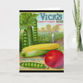 Tarjeta Catálogo de semillas de verduras 1909
