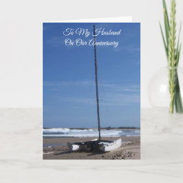 Tarjeta Catamarán Aniversario de Boda Marido Personalizado